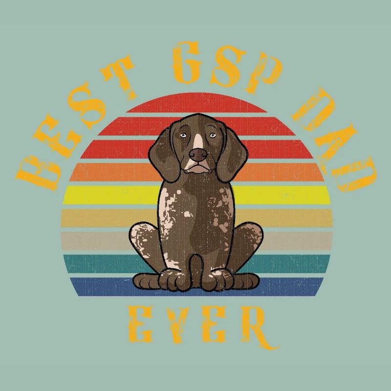 Best GSP Dad Ever German Shorthaired Pointer Retro