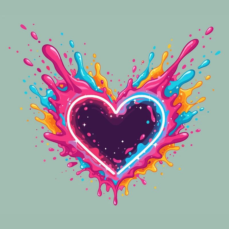 Bunte Herzspritzer Liebe