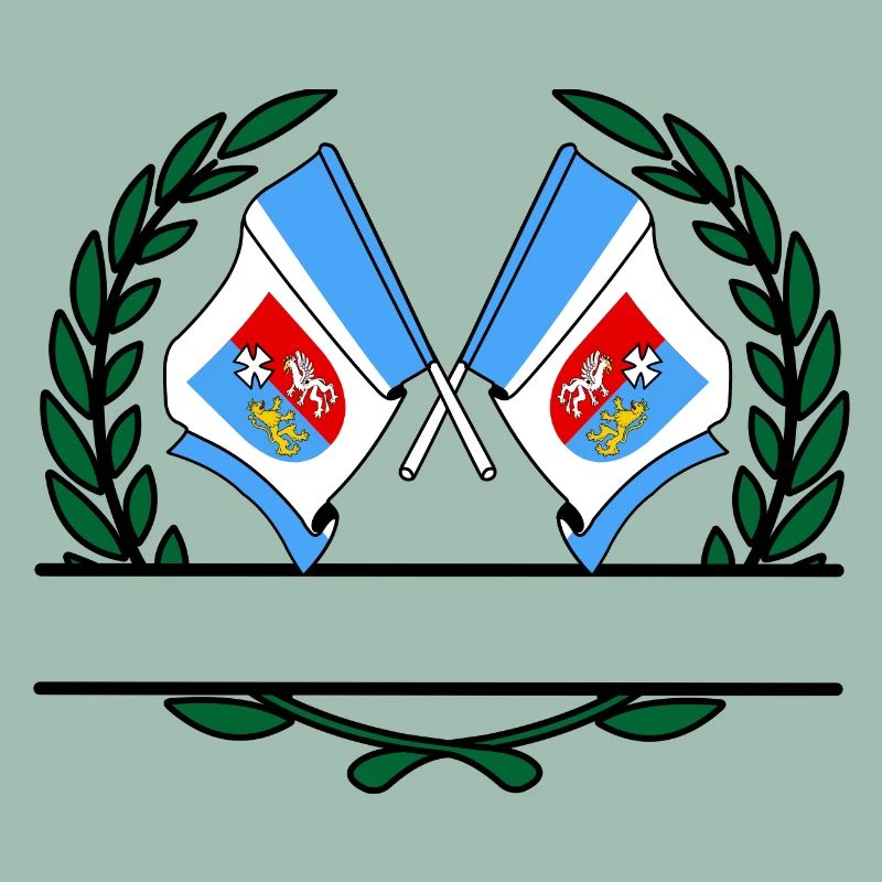 Drapeaux Subcarpathia couronne de laurier bannière