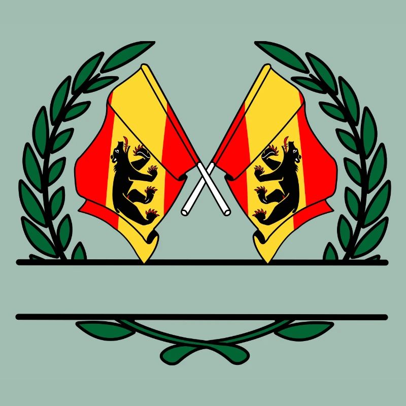 Drapeaux Berne Suisse couronne de laurier bannière