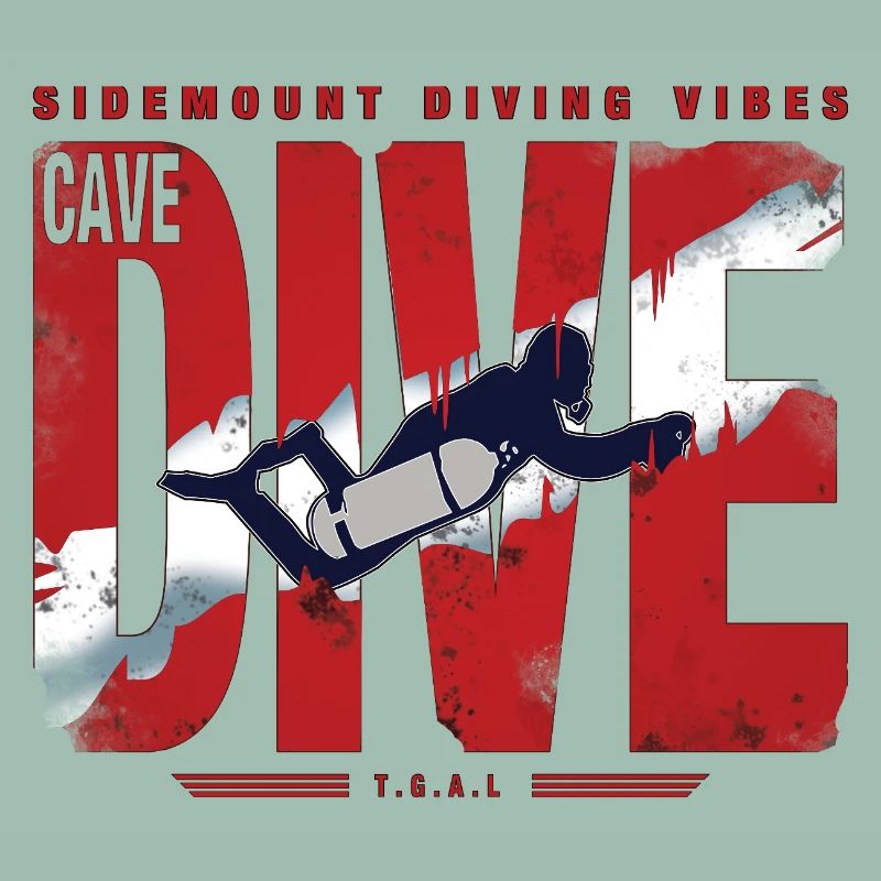 Diving Cave Diver Graphic