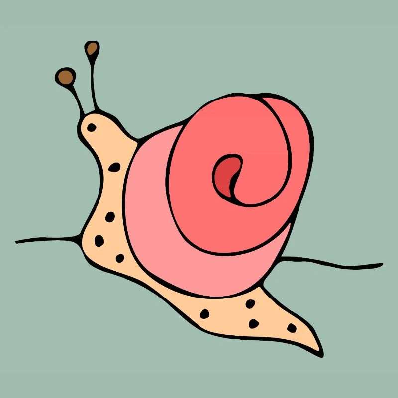 Stylized snail on pink background