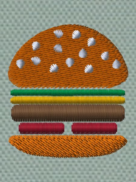 Burger embroidered
