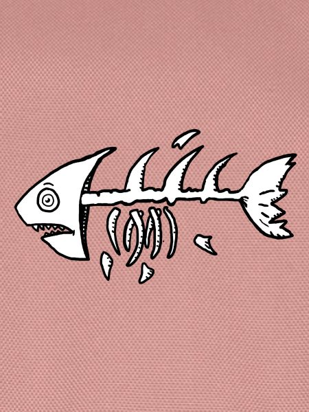 Skelettfisch im Kontrast