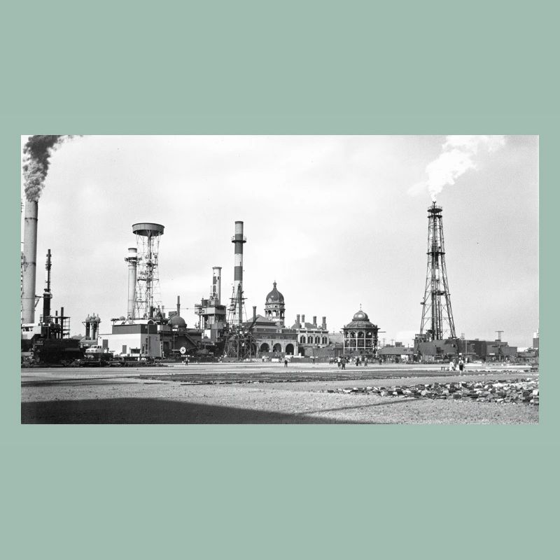 Industrielle Dampflandschaft Retro