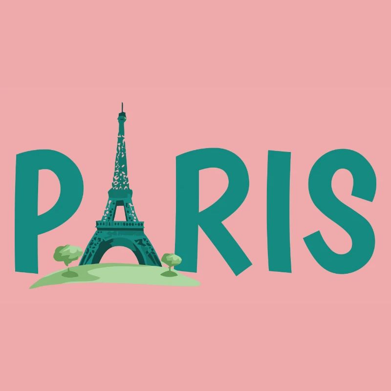Paris Skyline with Eiffel Tower Illustration