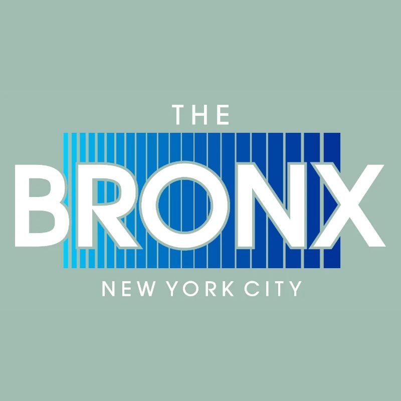 Bronx Skyline Text in Blue Gradient