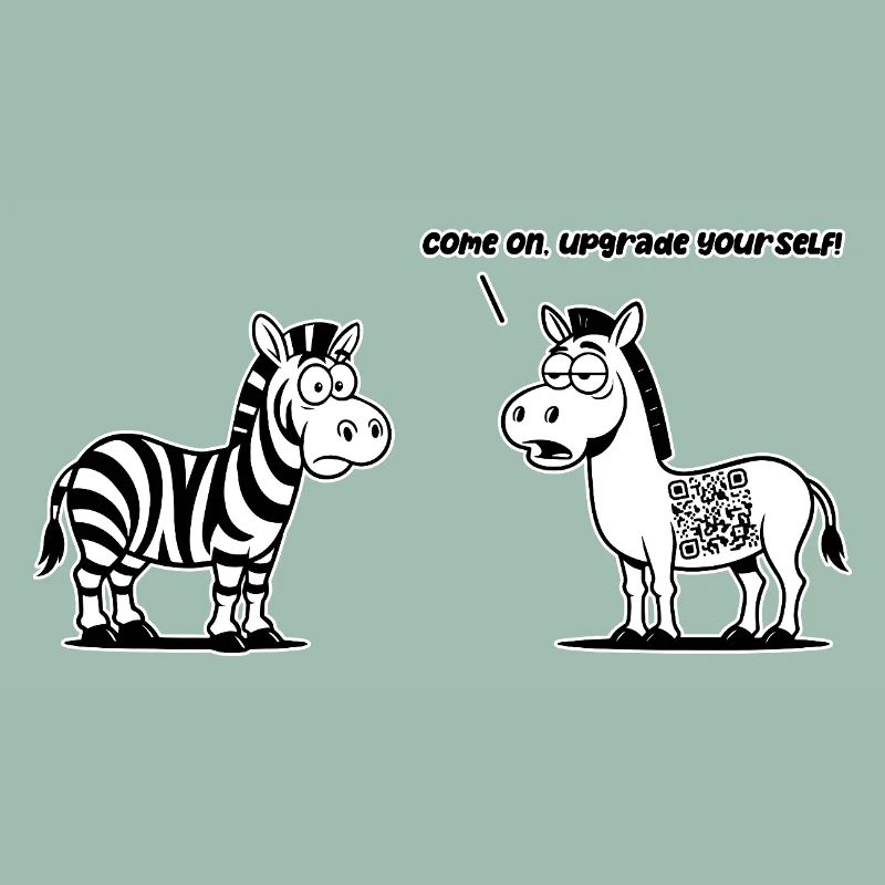 Lustiges Zebra mit QR-Code-Upgrade