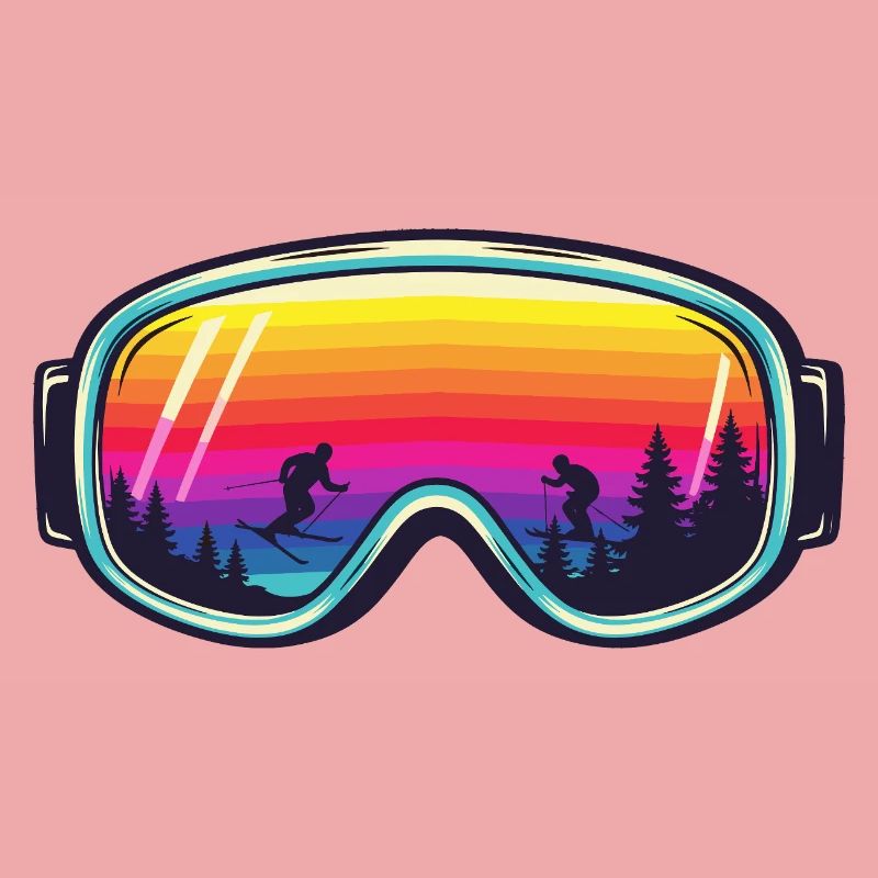 Ski Goggles Sunset Forest