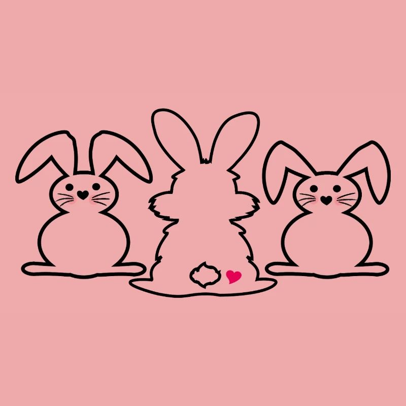 three Easter bunnies