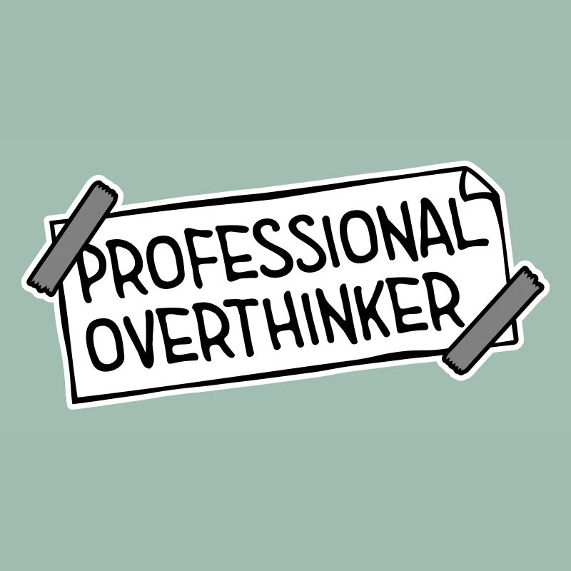 Professional Overthinker Funny Brooding Anxiety Logo