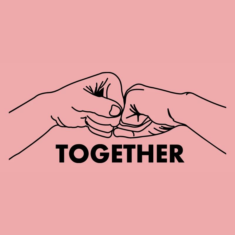 Collaboration gestuelle, travail d’équipe avec texte ensemble