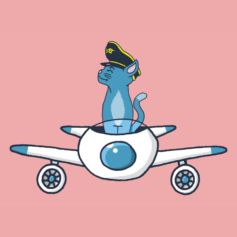 Flugzeugpilot Katze