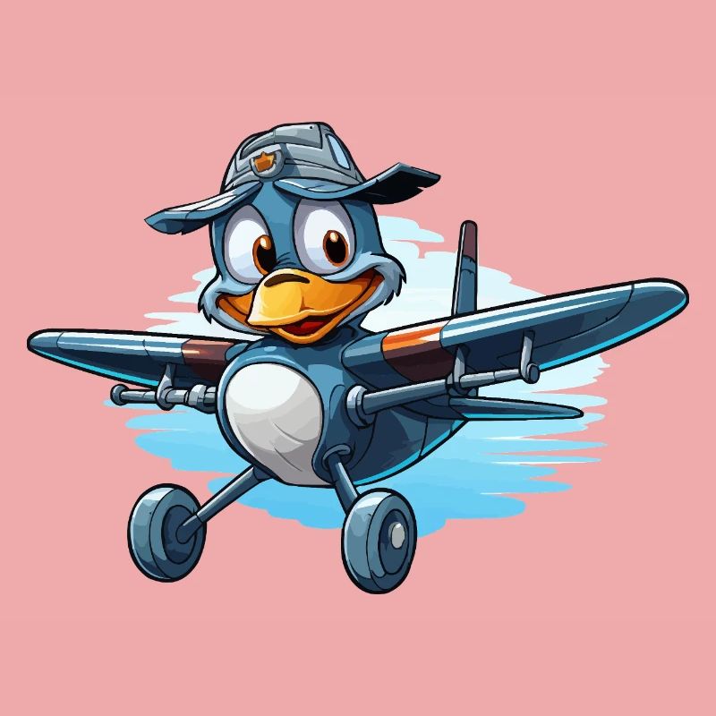 Pinguin Pilot im Luftflugzeug
