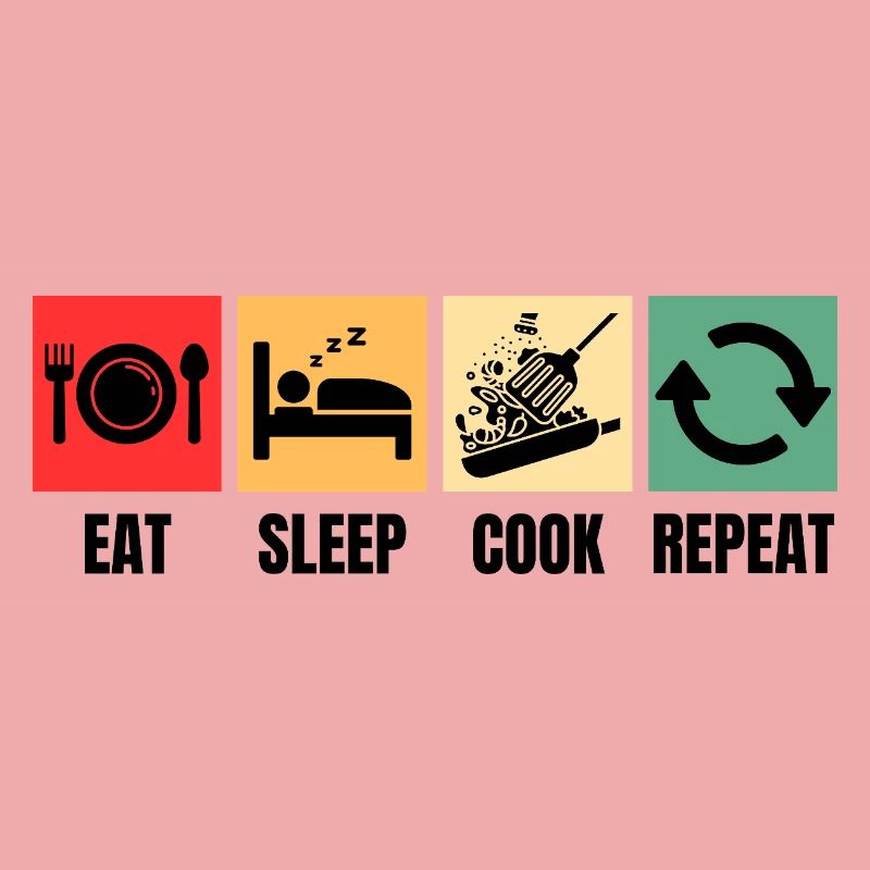 Manger Dormir Cuisinier Répéter la cuisson