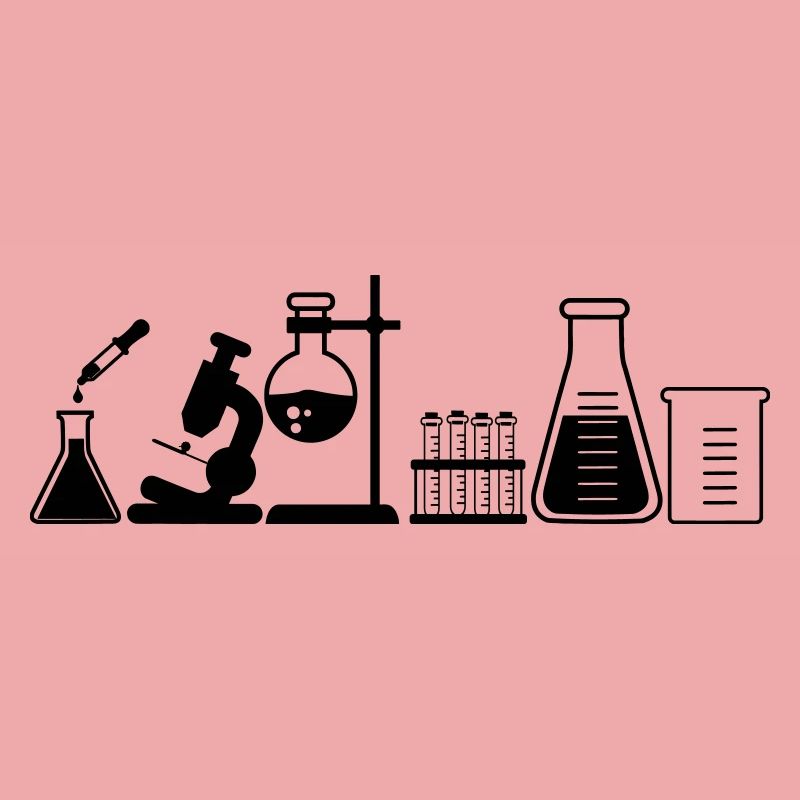 Laboratoire avec bocaux, microscope et tubes
