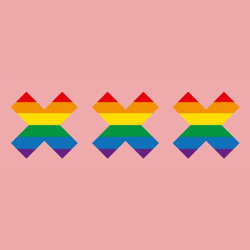 Gay Pride Amsterdam drapeau arc-en-ciel Andreaskruis