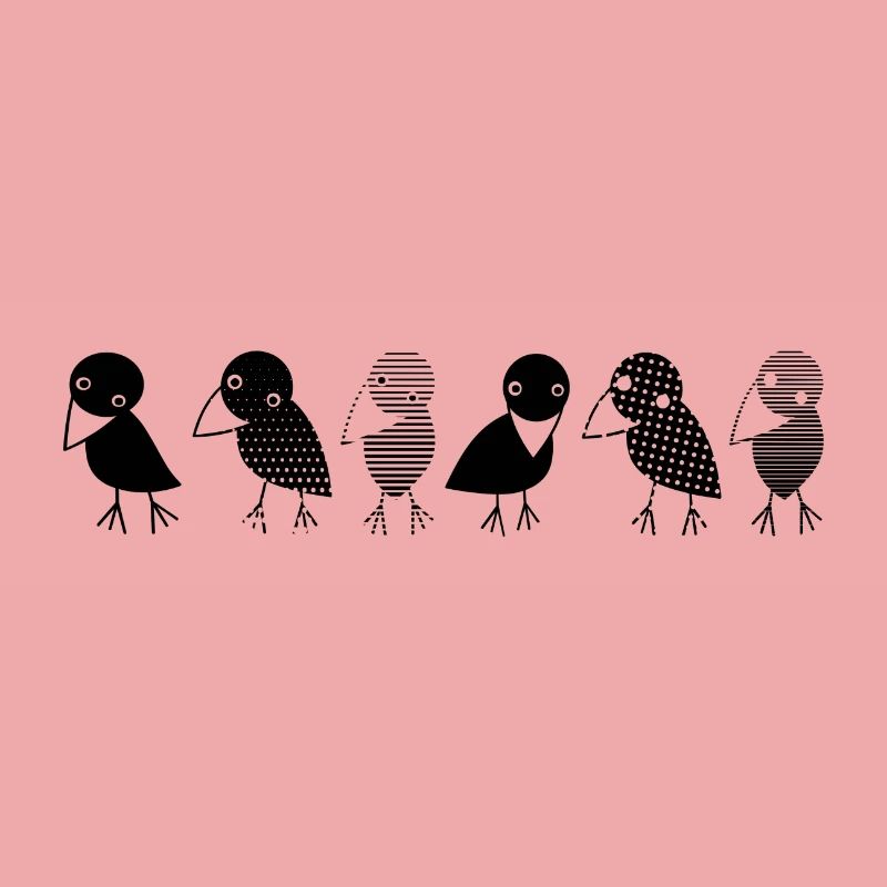 Crows at a glance. Cosy crows on a row