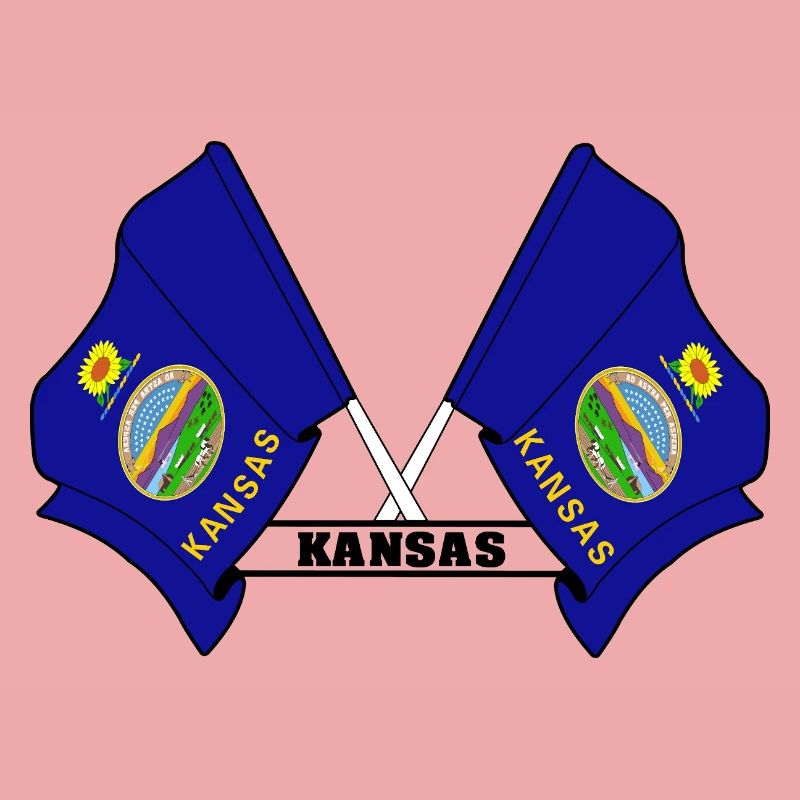 Deux drapeaux texte KANSAS