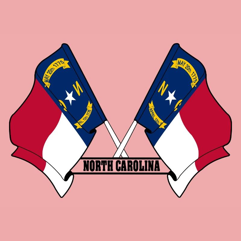 Two flags text NORTH CAROLINA