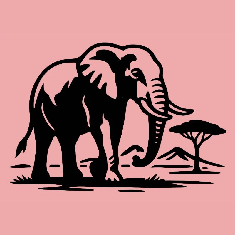 Elefant Silhouette Savanne