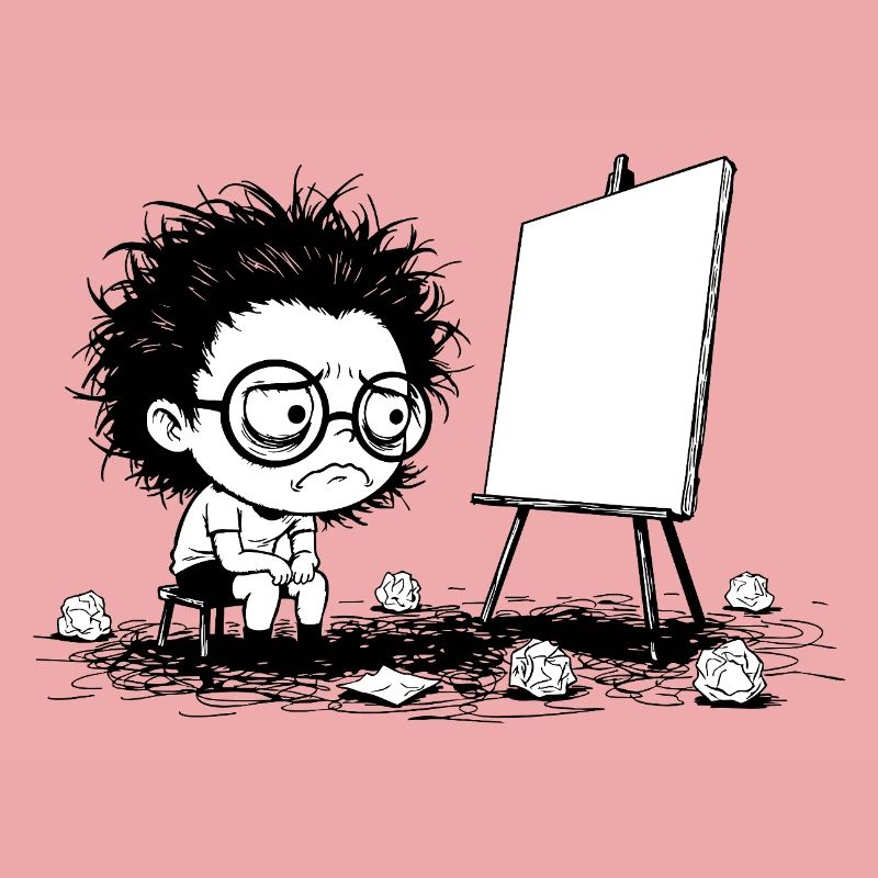 Artist Creative Blocking Empty Canvas Manga