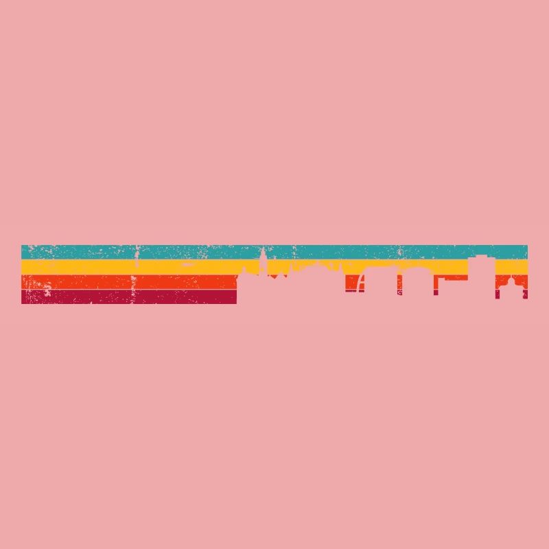 Sunset Skyline Gradient Silhouette