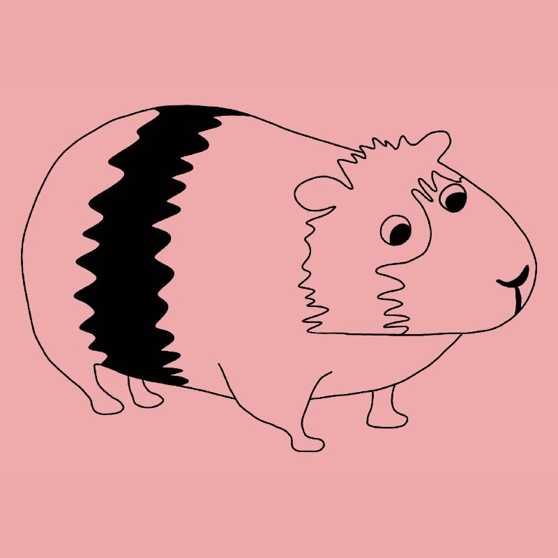 Cochon d’Inde - graphique noir et blanc