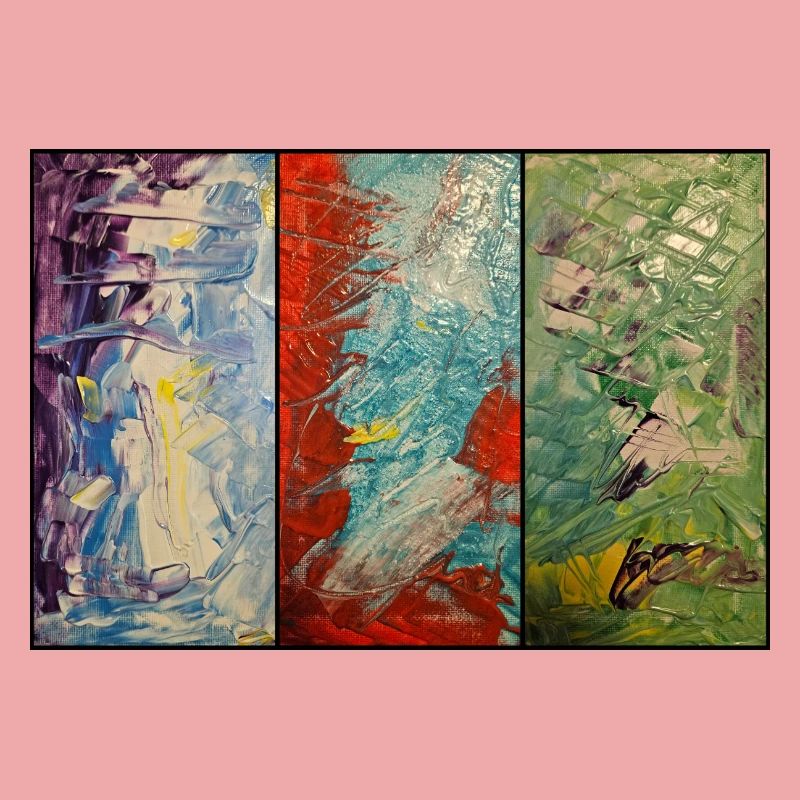 Triptychon Farbfluss