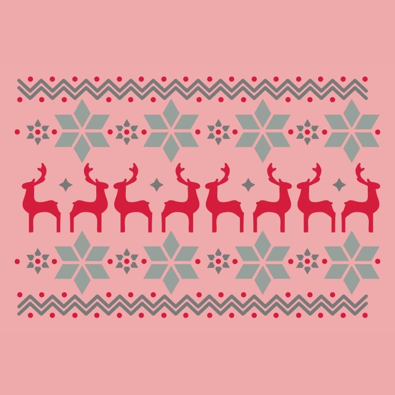 Poinsettia pattern and reindeer pattern