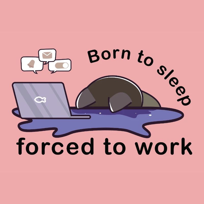 Né pour dormir forcé de travailler chat mignon travail