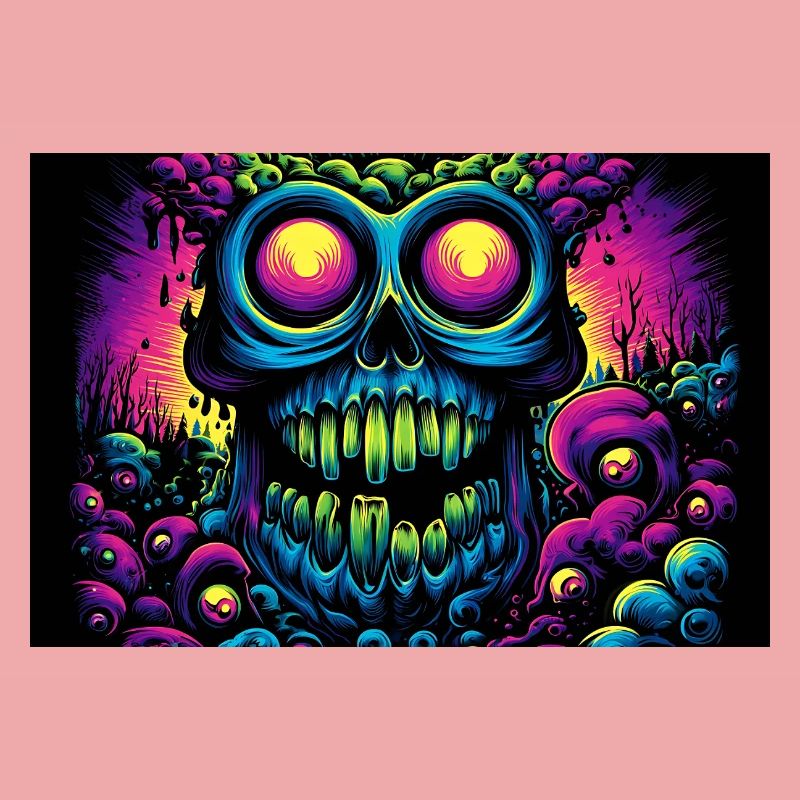 Glowing Psychedelic Skull