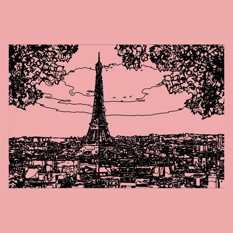 Tracé au trait de la tour Eiffel