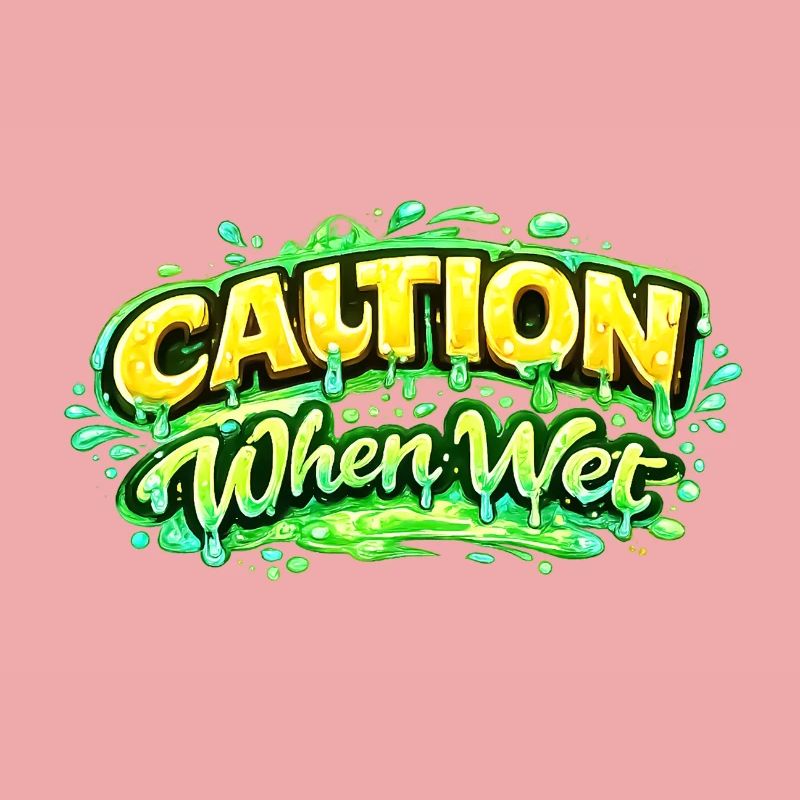 Caution When Wet Funny Flirty Statement Tee pun sp