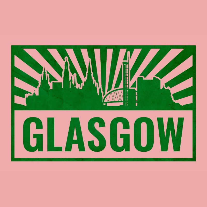 Impression sérigraphique de la Skyline de Glasgow