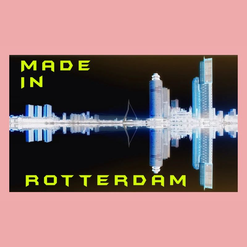 Futuristic Rotterdam Skyline Reflection