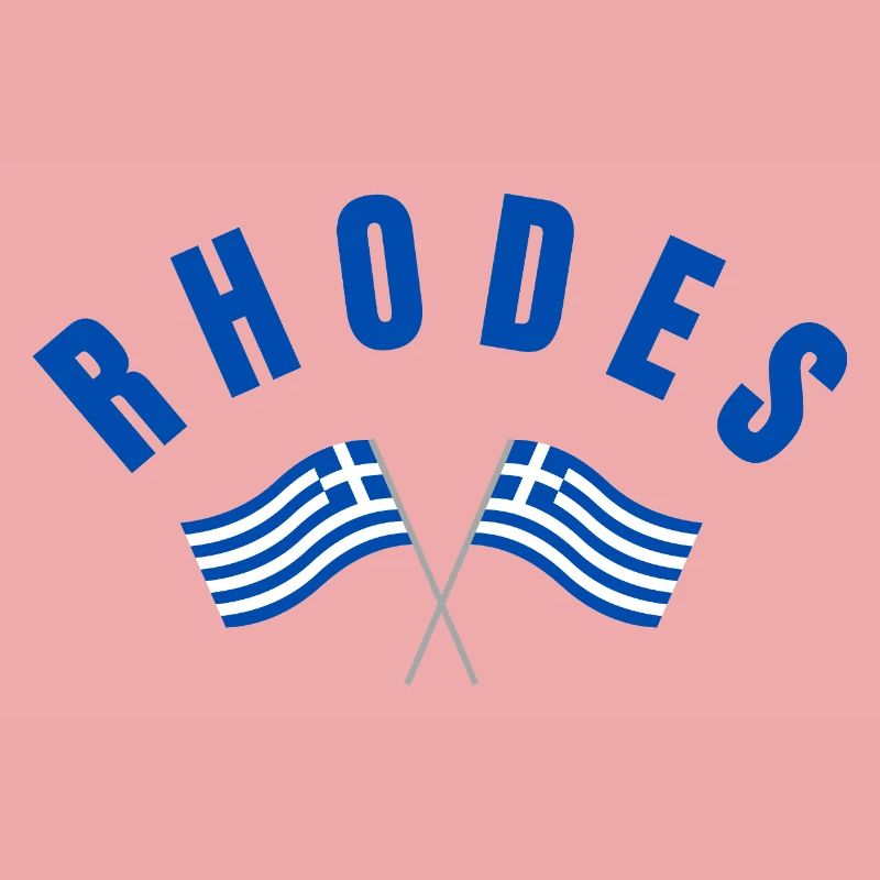Drapeaux grecs de Rhodes croisés