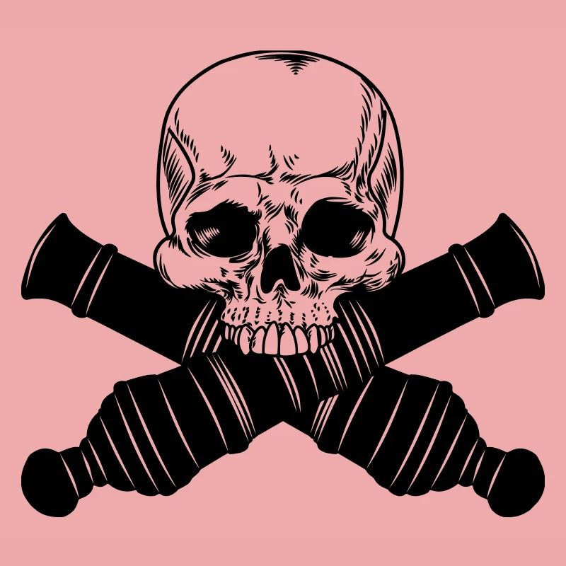 Skull with two cannons