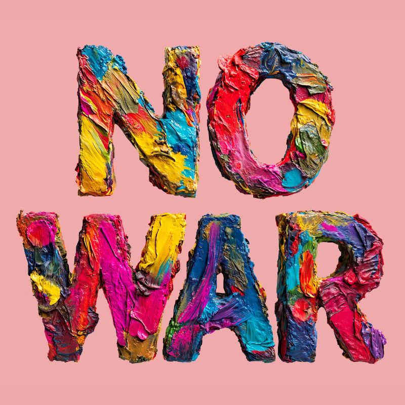 Pas de guerre Déclaration colorée