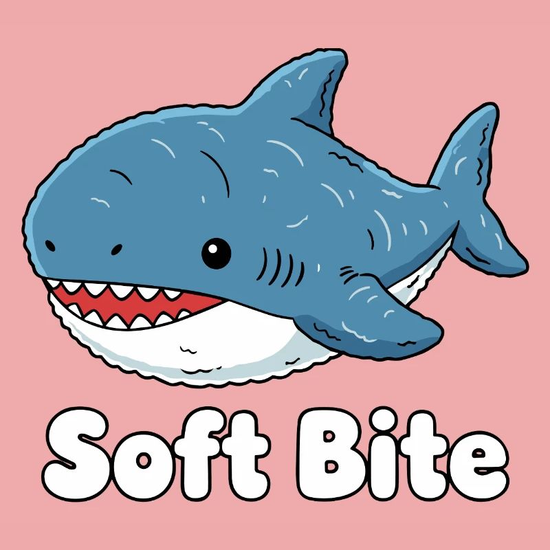 Morsure douce de requin de dessin animé : Requin mignon