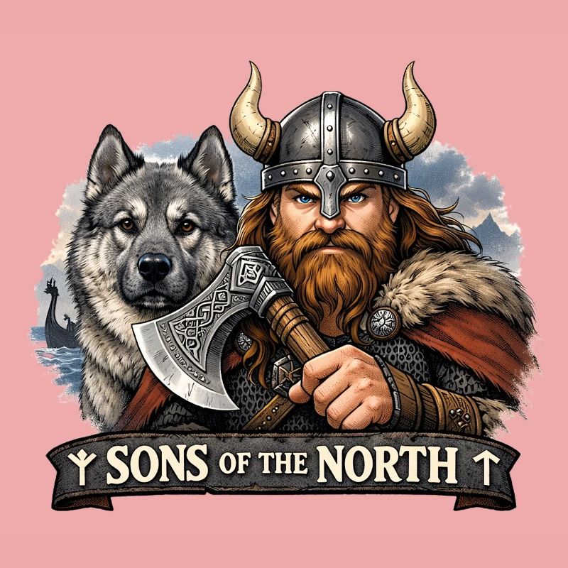 Wikinger mit einem Jagdhund