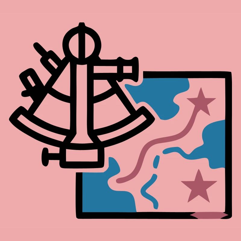 Sextant Navigation Map Vector