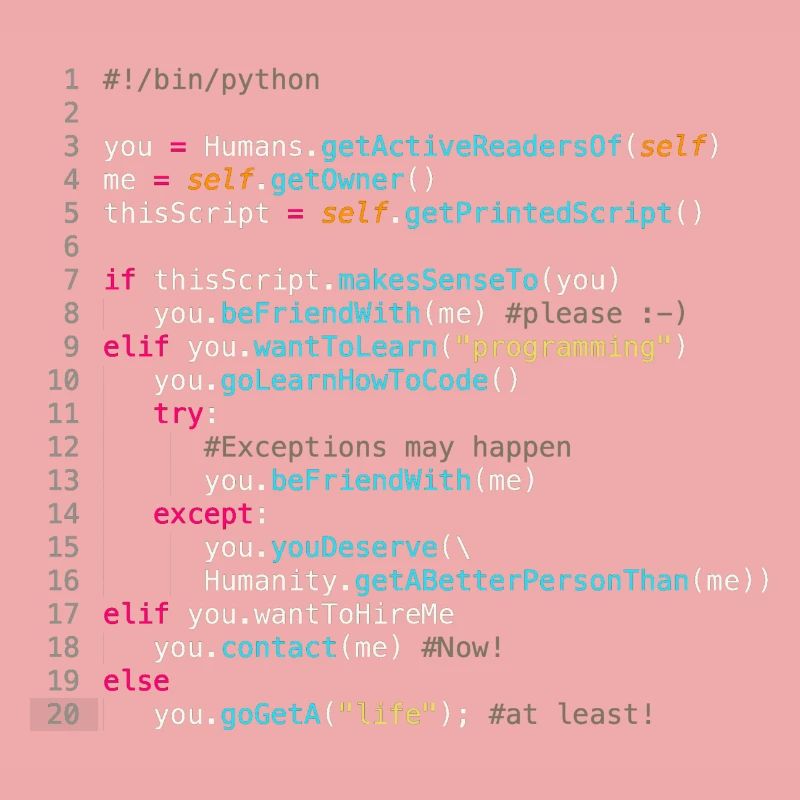 Être amis avec les programmeurs (en Python)