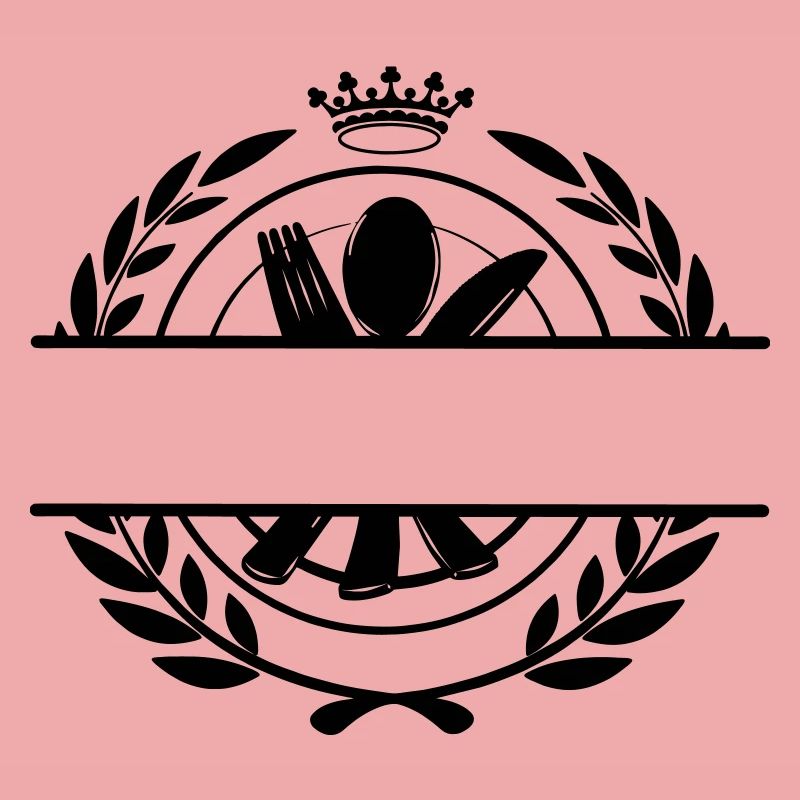 Logo du menu de couverts avec couronne
