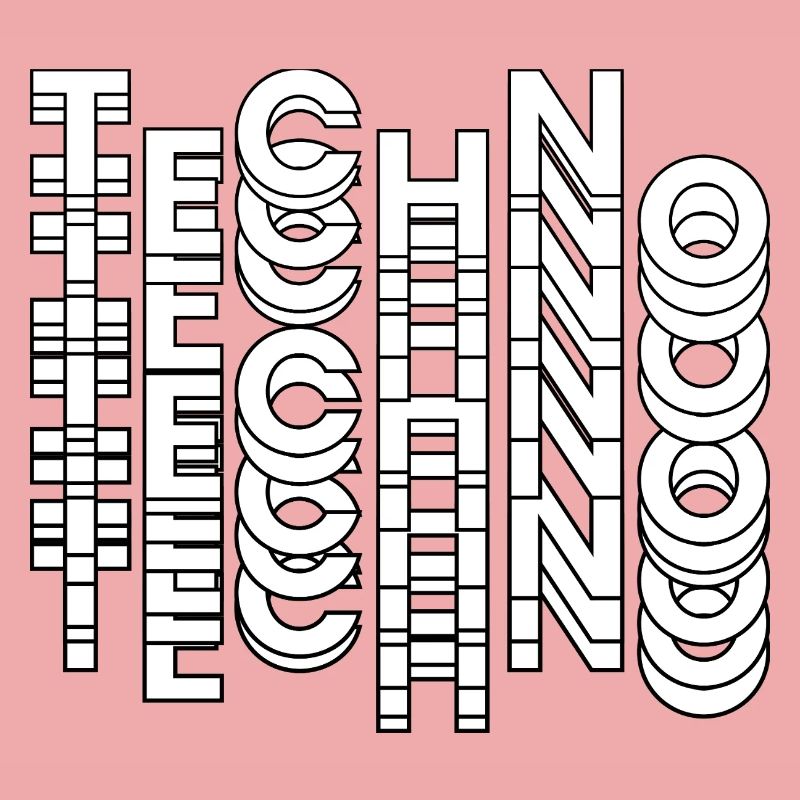 Futuristisches Techno-Typografie-Design