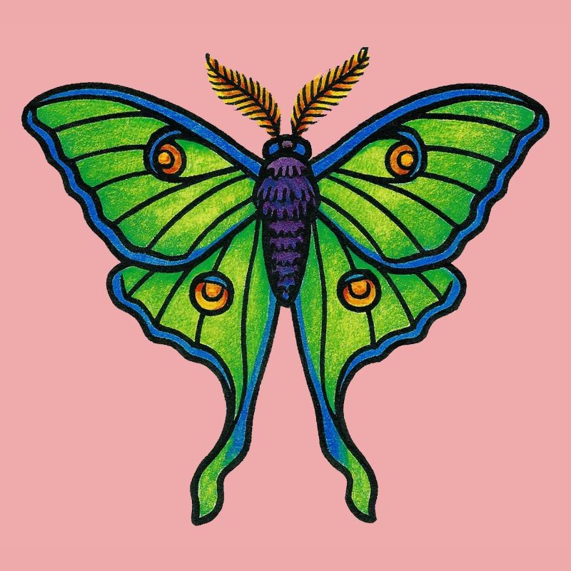 Fleur ailée de papillon vert néon