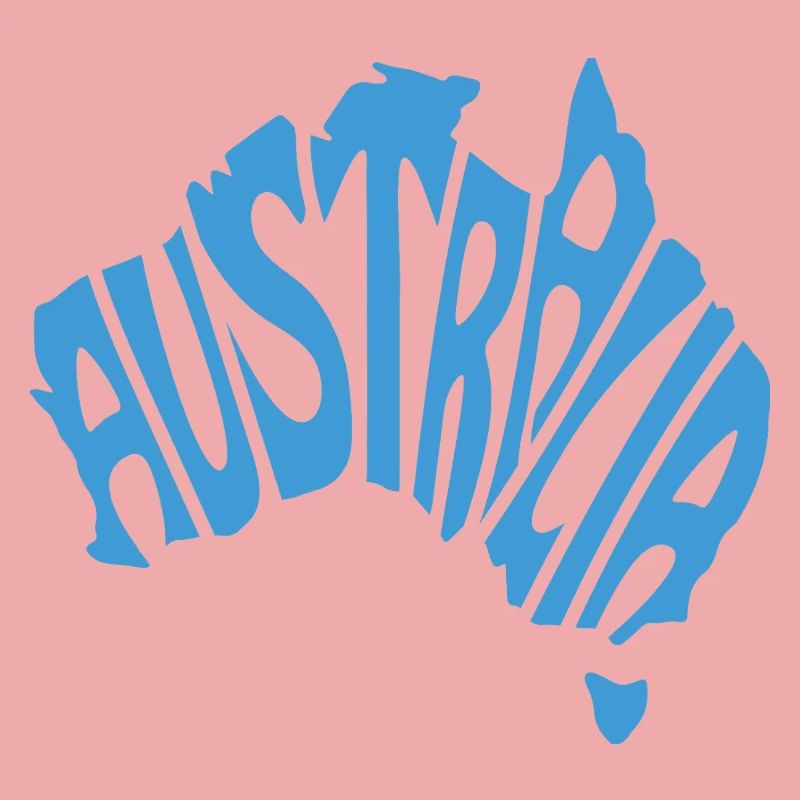 Australia Map Artistic Typography Design