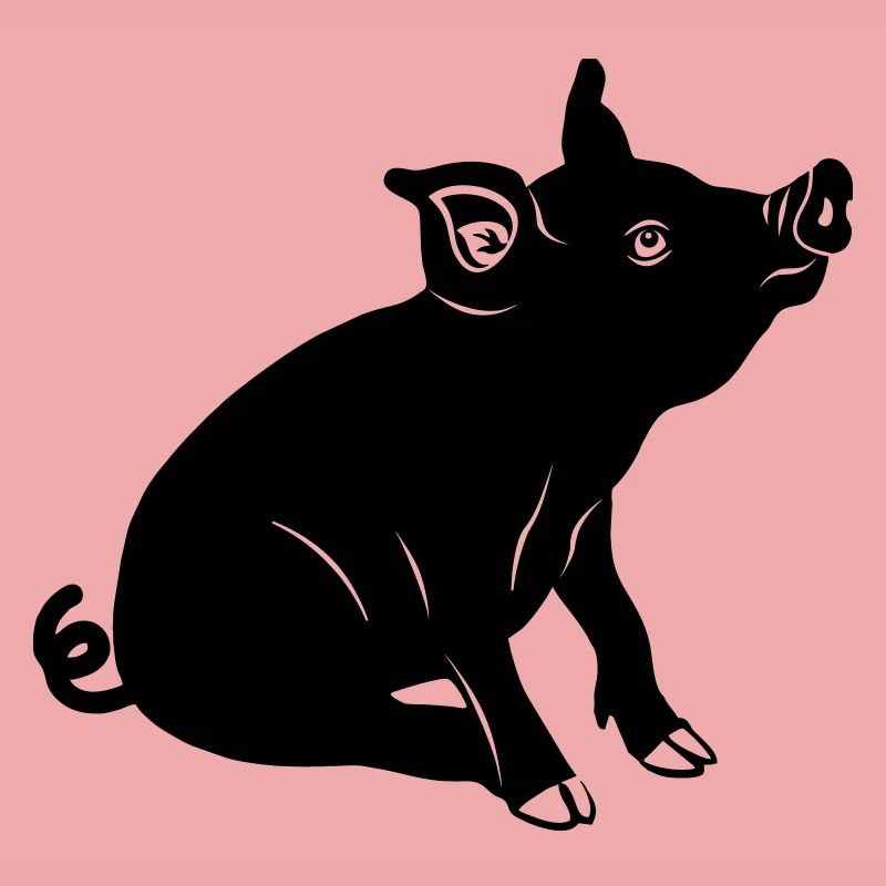 Pig sitting logo Shadow image