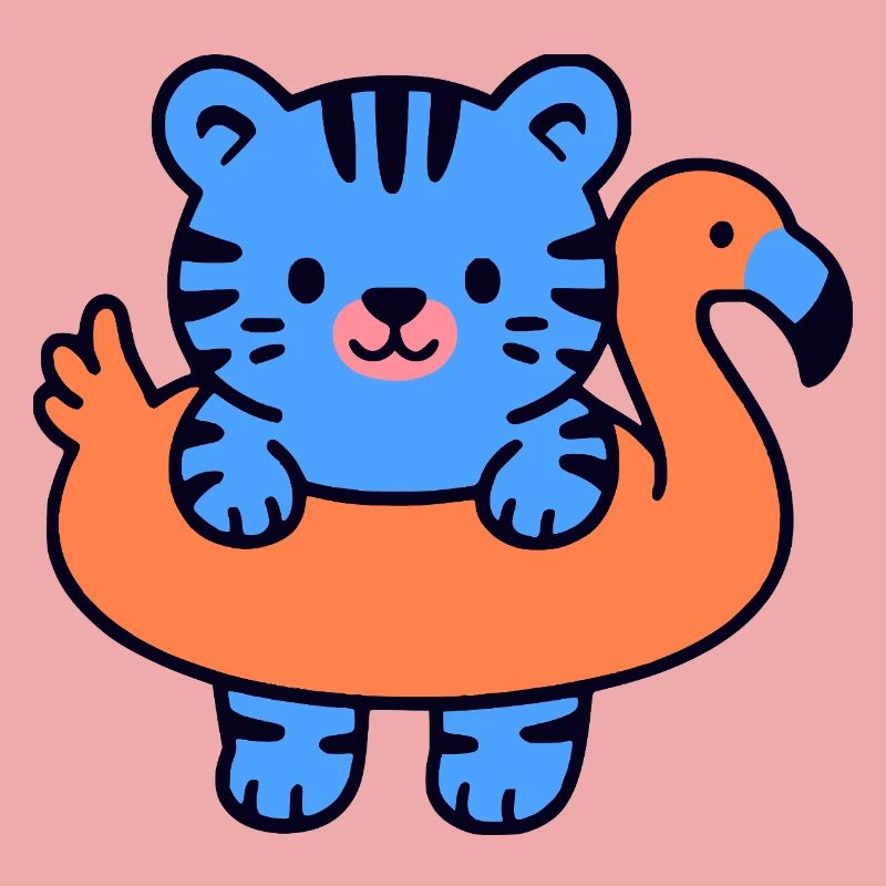 Kleiner schwebender blauer Tiger