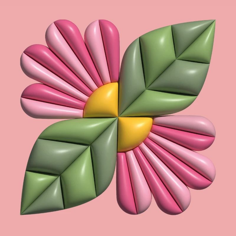 3d-Blumenquadrat